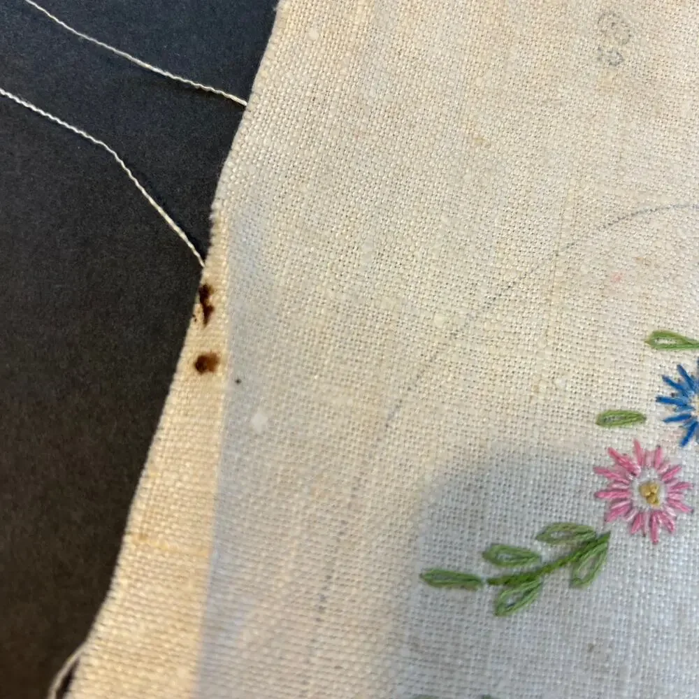 Vintage Prime Needleart Co Stamped Linen #1082 Floral Runner Unfinished‎ Project